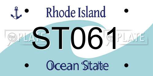 ST061 Rhode Island License Plate