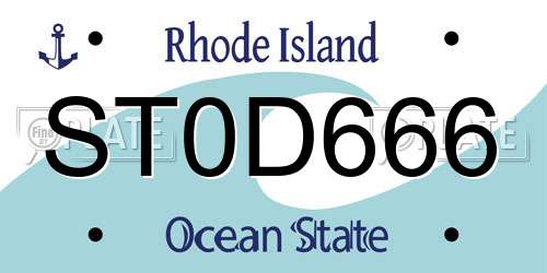 ST0D666 Rhode Island License Plate