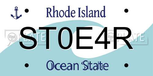 ST0E4R Rhode Island License Plate