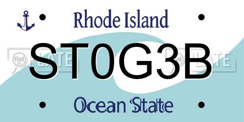 ST0G3B Rhode Island License Plate