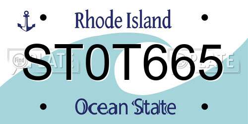 ST0T665 Rhode Island License Plate