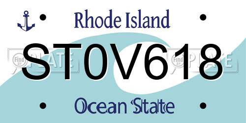 ST0V618 Rhode Island License Plate
