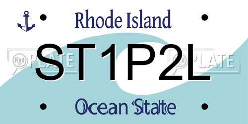 ST1P2L Rhode Island License Plate