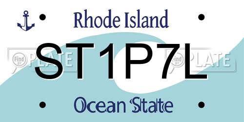 ST1P7L Rhode Island License Plate