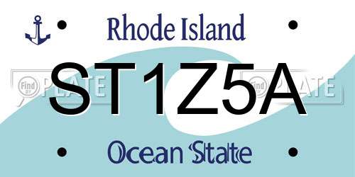 ST1Z5A Rhode Island License Plate