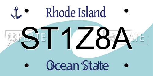 ST1Z8A Rhode Island License Plate