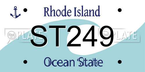 ST249 Rhode Island License Plate