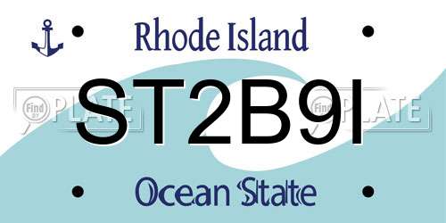 ST2B9I Rhode Island License Plate
