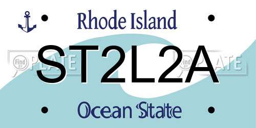 ST2L2A Rhode Island License Plate