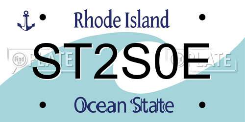 ST2S0E Rhode Island License Plate