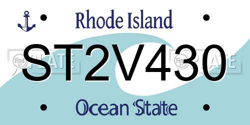 ST2V430 Rhode Island License Plate
