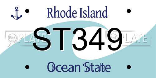 ST349 Rhode Island License Plate