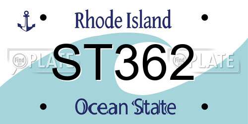 ST362 Rhode Island License Plate