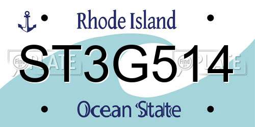 ST3G514 Rhode Island License Plate