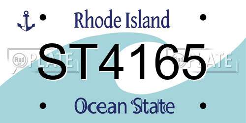 ST4165 Rhode Island License Plate
