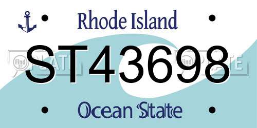 ST43698 Rhode Island License Plate