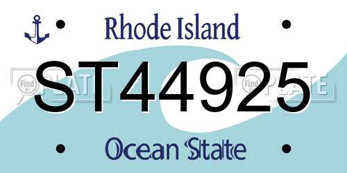 ST44925 Rhode Island License Plate