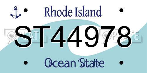 ST44978 Rhode Island License Plate