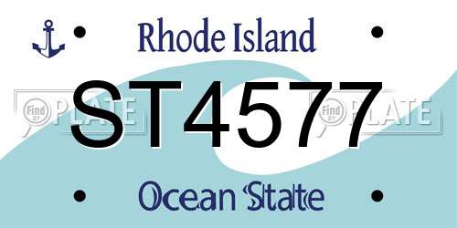 ST4577 Rhode Island License Plate