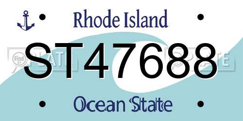 ST47688 Rhode Island License Plate