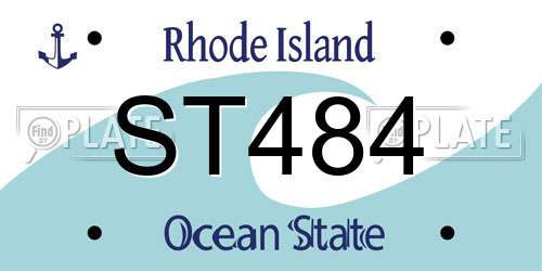 ST484 Rhode Island License Plate