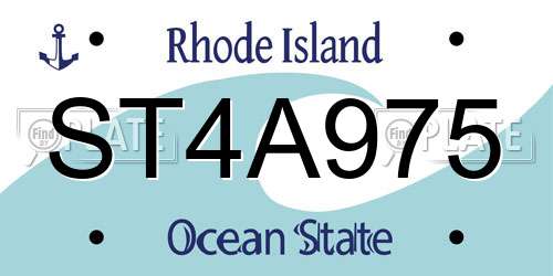 ST4A975 Rhode Island License Plate