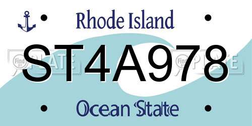 ST4A978 Rhode Island License Plate