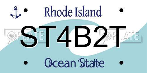 ST4B2T Rhode Island License Plate