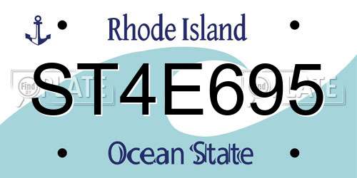ST4E695 Rhode Island License Plate