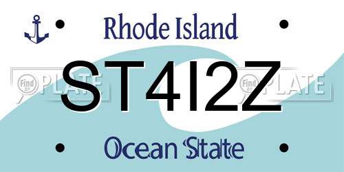 ST4I2Z Rhode Island License Plate