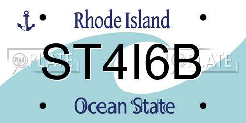 ST4I6B Rhode Island License Plate