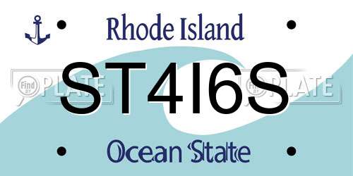 ST4I6S Rhode Island License Plate