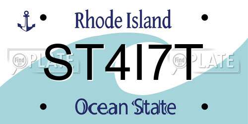 ST4I7T Rhode Island License Plate