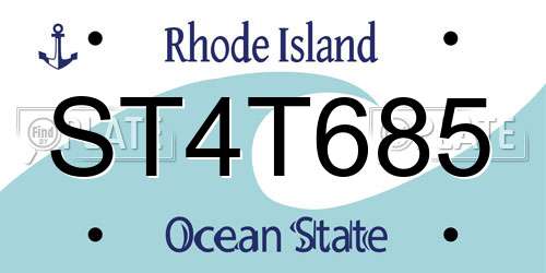 ST4T685 Rhode Island License Plate
