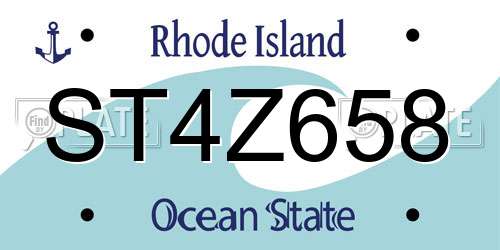 ST4Z658 Rhode Island License Plate