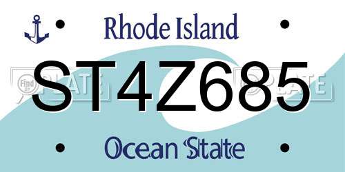 ST4Z685 Rhode Island License Plate