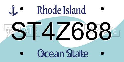 ST4Z688 Rhode Island License Plate