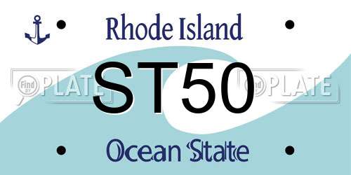 ST50 Rhode Island License Plate