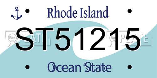 ST51215 Rhode Island License Plate