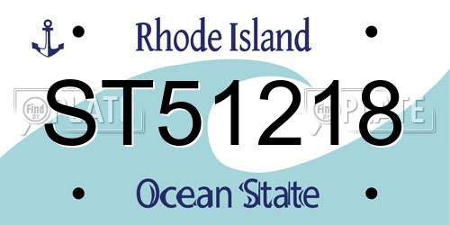 ST51218 Rhode Island License Plate
