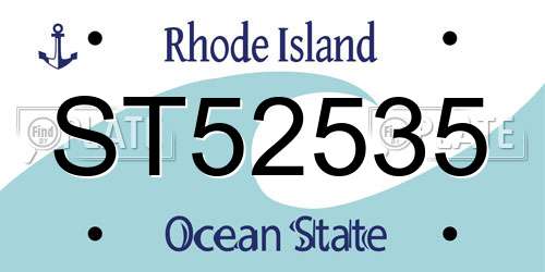 ST52535 Rhode Island License Plate
