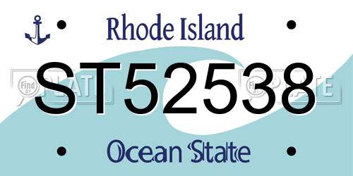 ST52538 Rhode Island License Plate