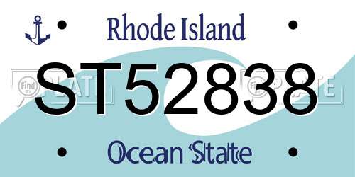 ST52838 Rhode Island License Plate