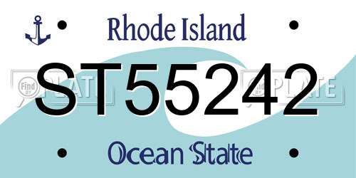 ST55242 Rhode Island License Plate