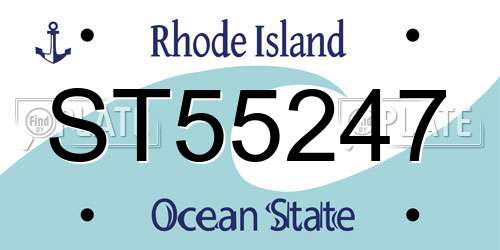 ST55247 Rhode Island License Plate