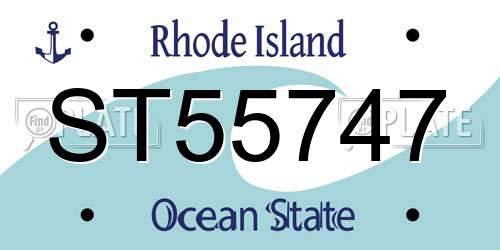 ST55747 Rhode Island License Plate