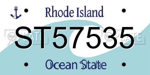 ST57535 Rhode Island License Plate