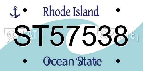 ST57538 Rhode Island License Plate
