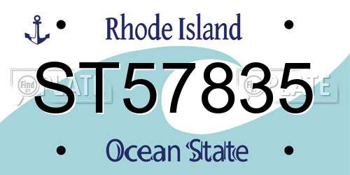 ST57835 Rhode Island License Plate