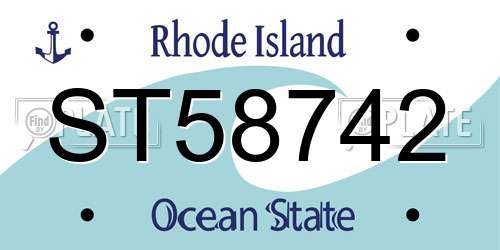 ST58742 Rhode Island License Plate